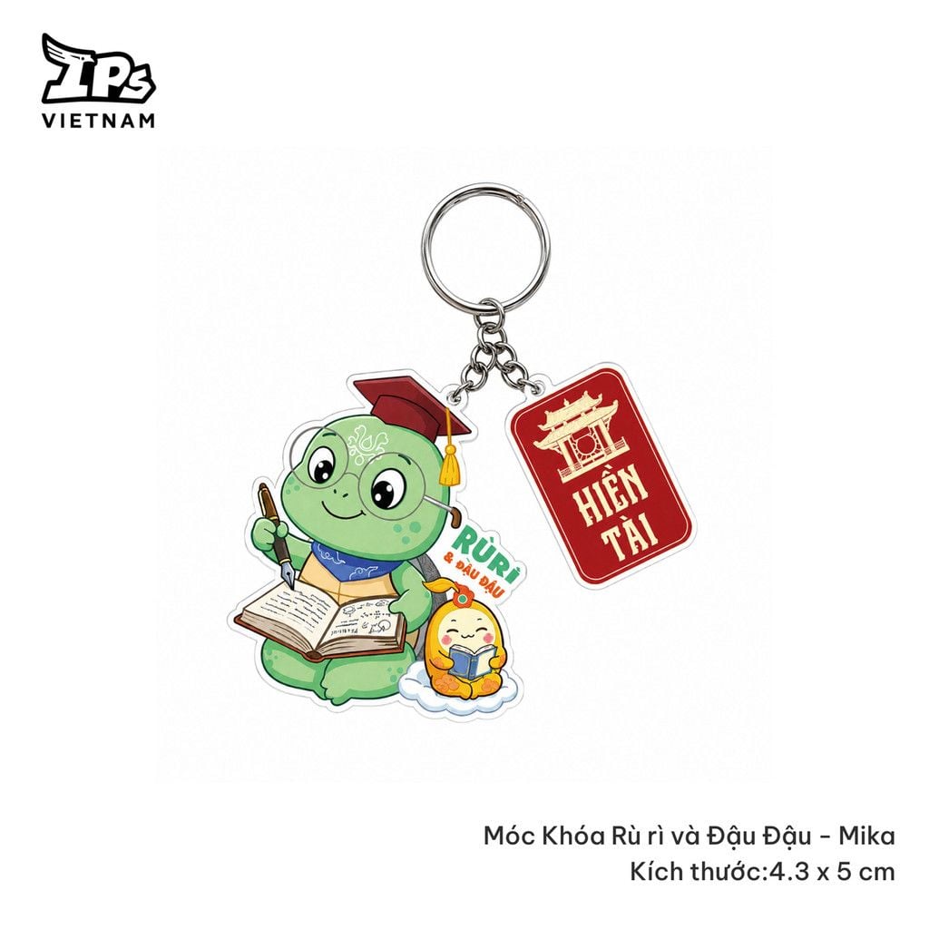  Móc khóa mika Hiền Tài IP Rù Rì và Đậu Đậu 