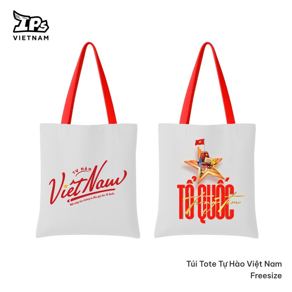  Túi tote Trắng Concert Quốc Gia vải canvas in logo Tổ Quốc trong tim 