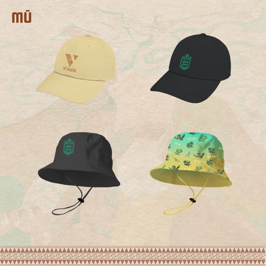  Mũ lưỡi trai vải kaki cotton thêu logo IP Hùng Vương (AHV-010) 