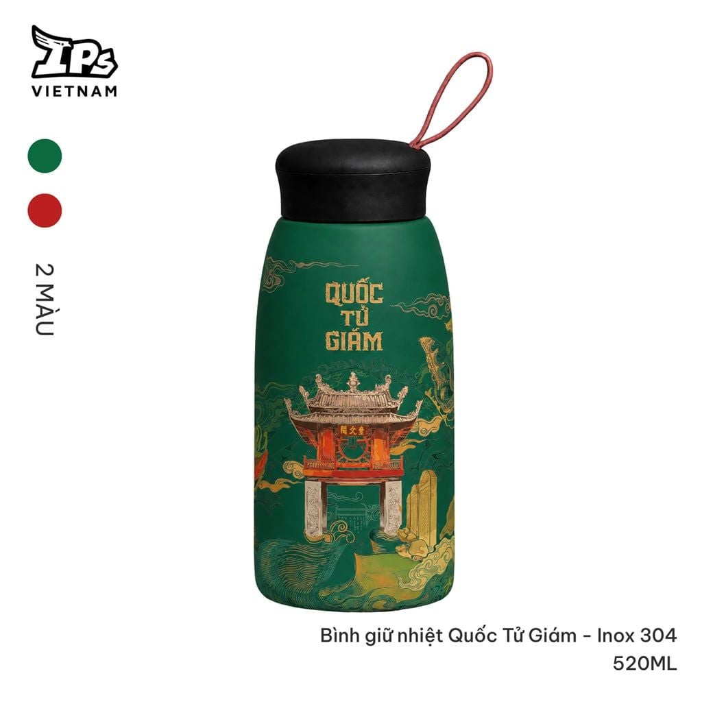  Bình nước giữ nhiệt màu Đỏ inox 304 dung tích 520ml IP Văn Miếu 