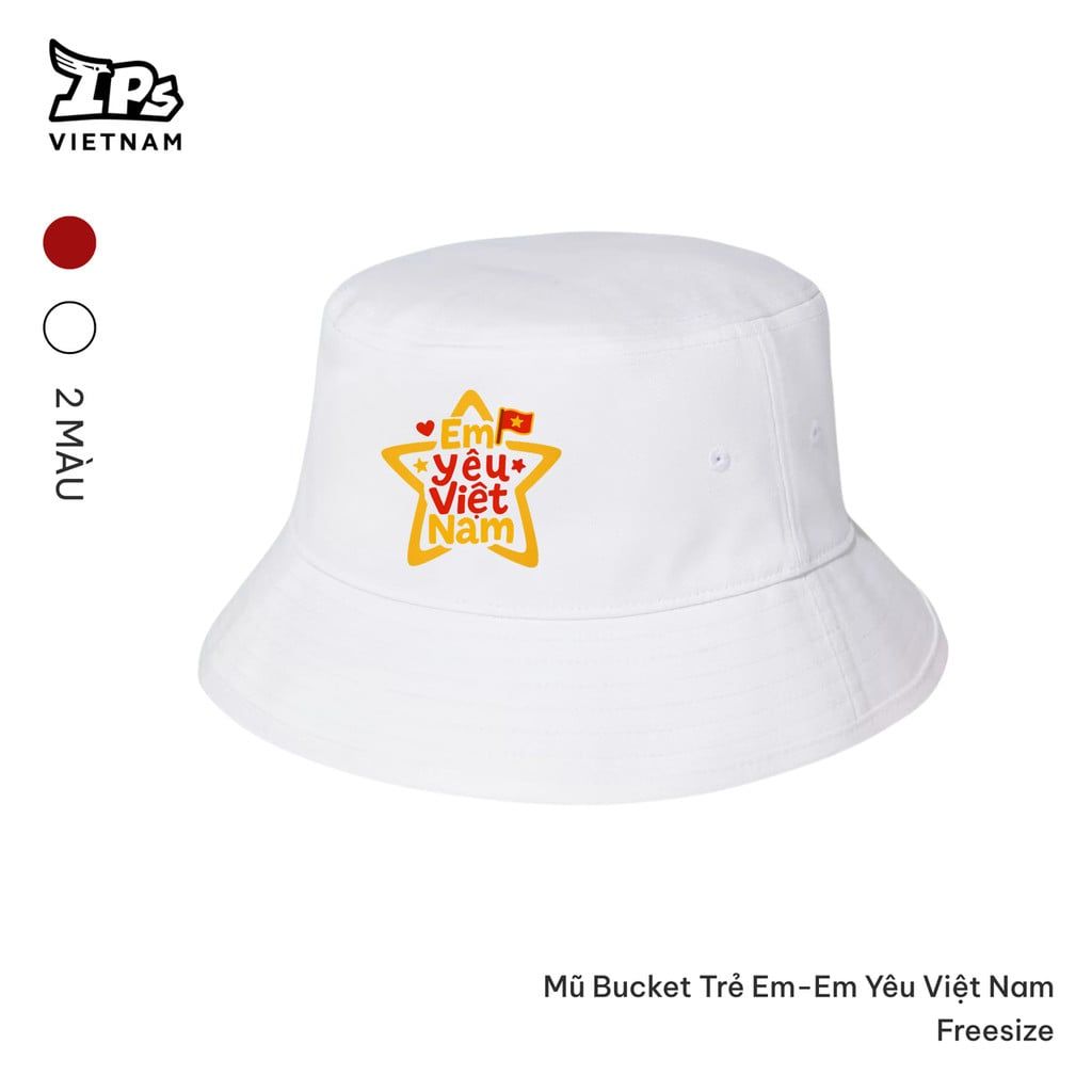  Mũ bucket trẻ em Concert Quốc Gia màu Trắng - In Em Yêu Việt Nam 