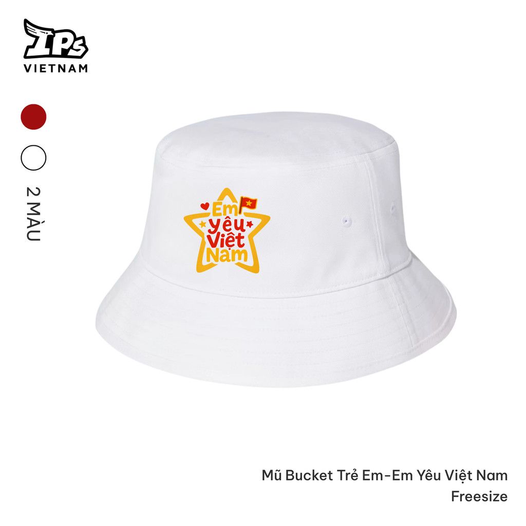  Mũ bucket trẻ em Concert Quốc Gia màu Trắng - In Em Yêu Việt Nam 