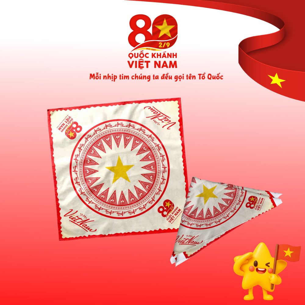  Khăn Lụa BANDANA – Lụa Satin Cao Cấp in chủ đề Tổ Quốc Việt Nam 