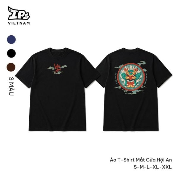  Áo T-Shirt Mắt cửa Hội An màu Xanh Than in hoạ tiết IP Hội An Mer 