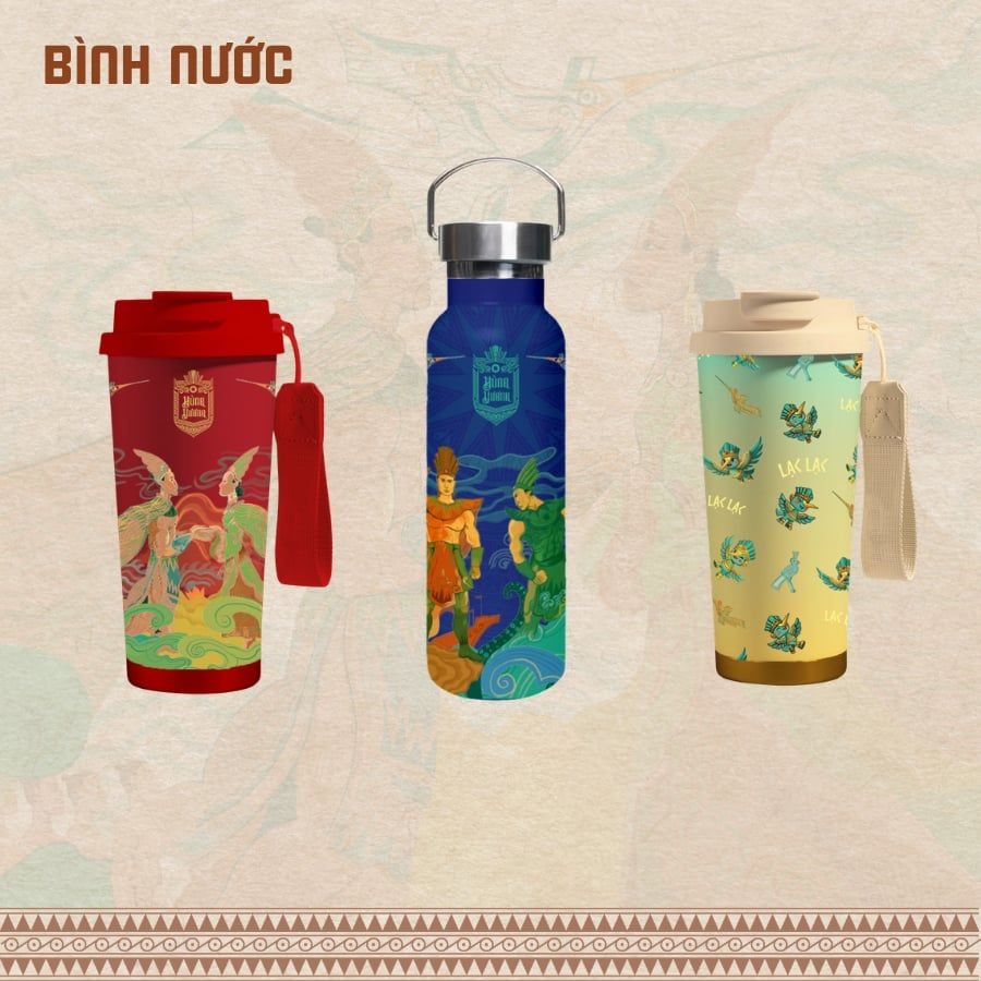  Cốc Nước/Bình nước giữ nhiệt inox 304 họa tiết IP Hùng Vương 500ml (AHV-015, AHV-016) 