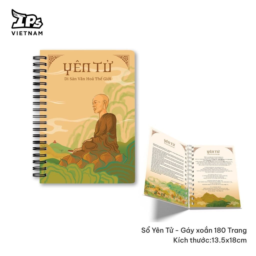  Sổ tay gáy xoắn 180 trang hoạ tiết IP Yên Tử – AYT001 