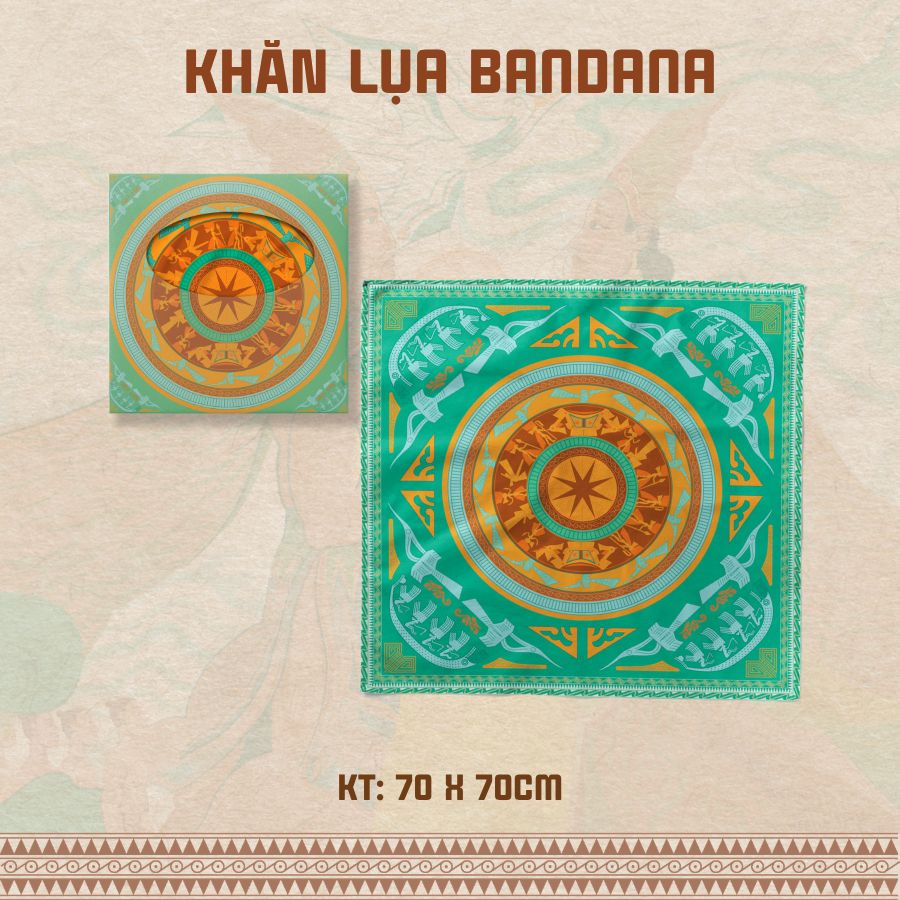  Khăn lụa Bandana họa tiết IP Hùng Vương AHV - 004 