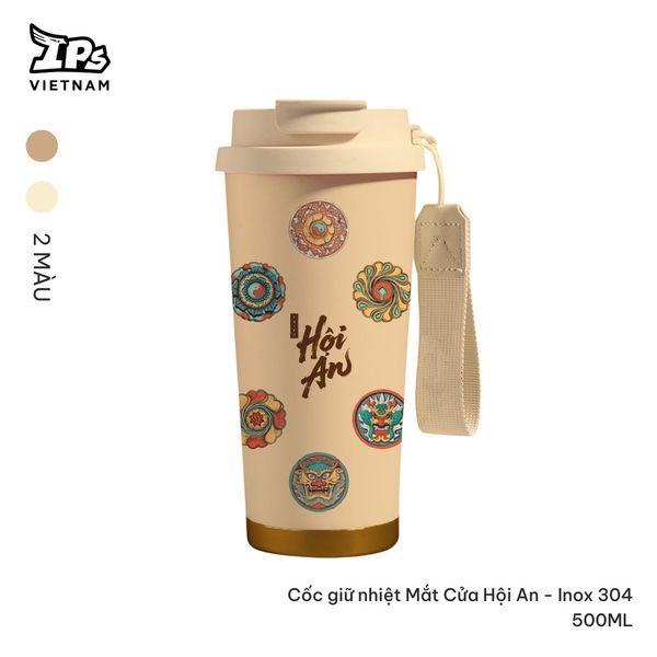  Cốc nước giữ nhiệt hoạ tiết Hội An Faifo IP Hội An Mer Inox 304 500ml 