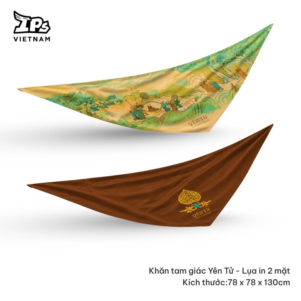 Khăn lụa tam giác in 2 mặt Yên Tử – AYT006 