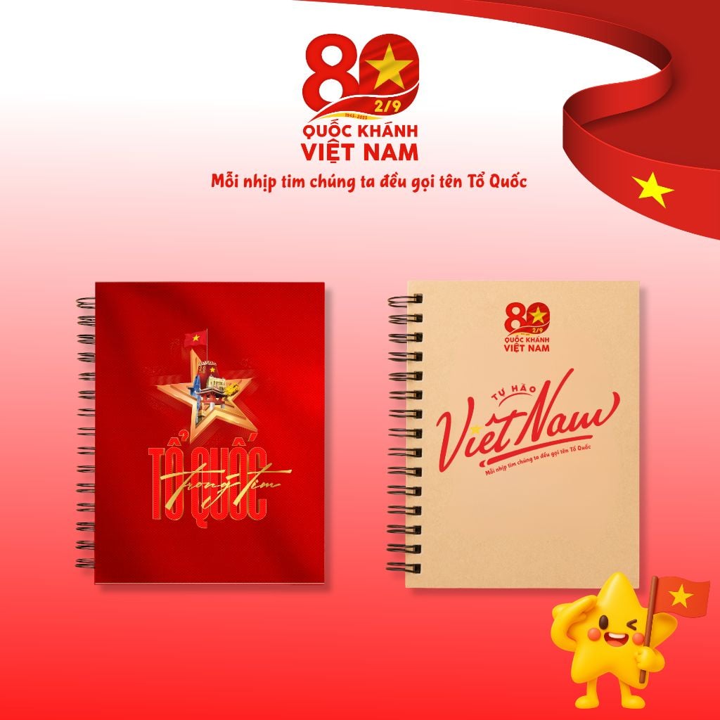  Sổ tay lò xo màu Nâu 13.5x18cm chủ đề Tổ Quốc – Việt Nam 