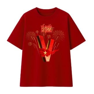  Áo thun Cotton in logo Tổ Quốc trong tim 
