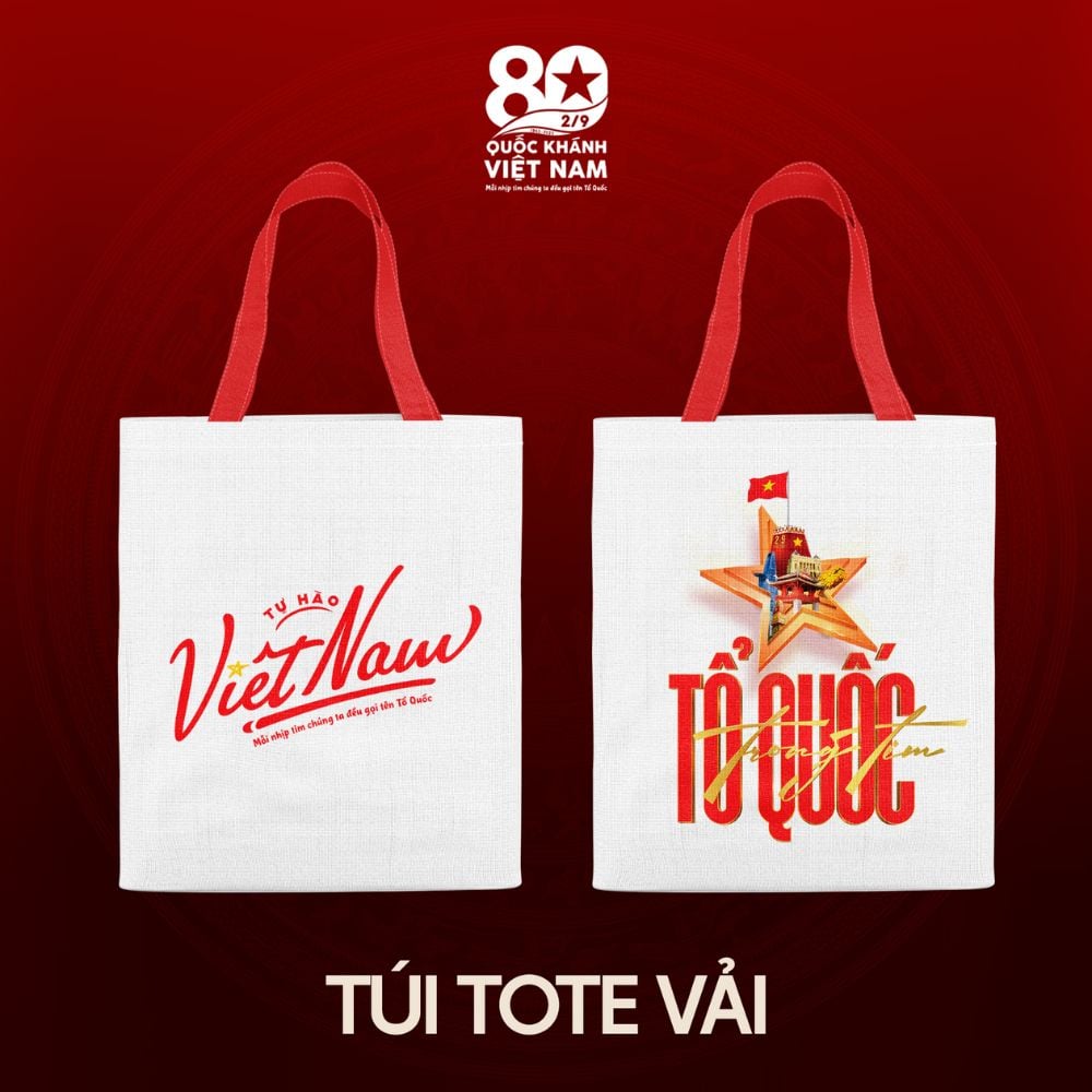  Túi tote Concert Quốc Gia 2025 vải canvas in logo Tổ Quốc trong tim –kỷ niệm Quốc Khánh Việt Nam 