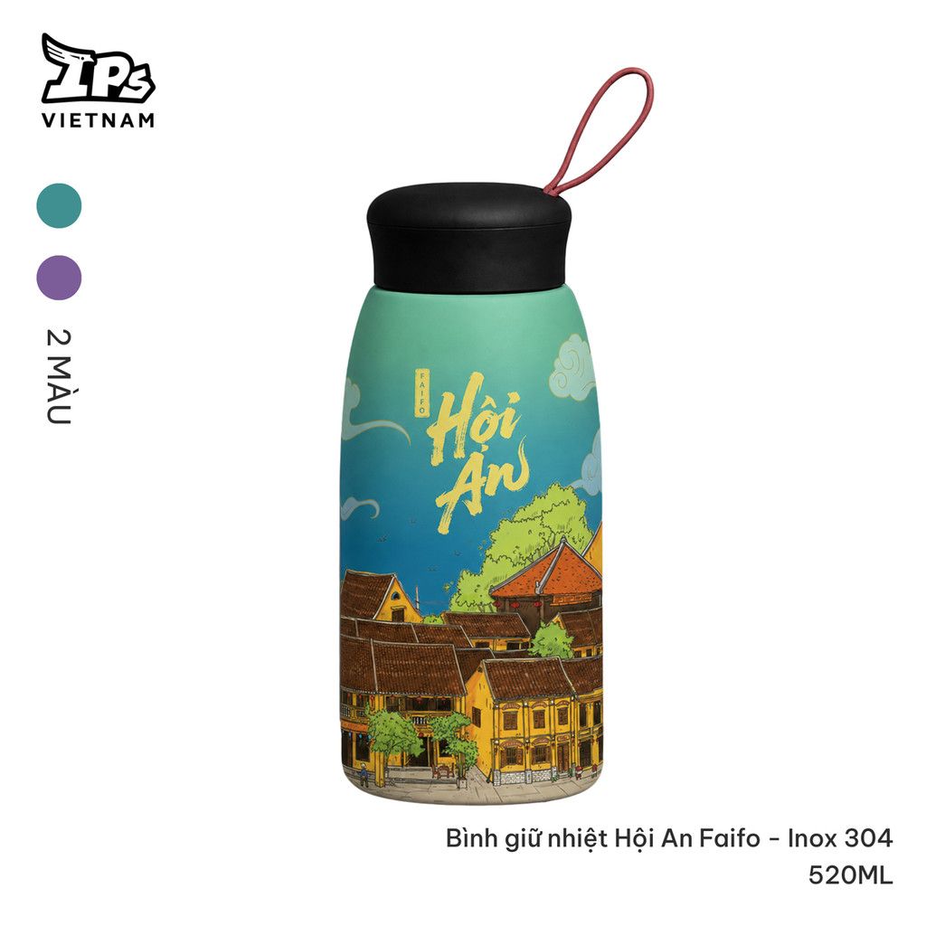  Bình nước giữ nhiệt màu Tím inox 305 dung tích 520ml IP Hội An Mer 