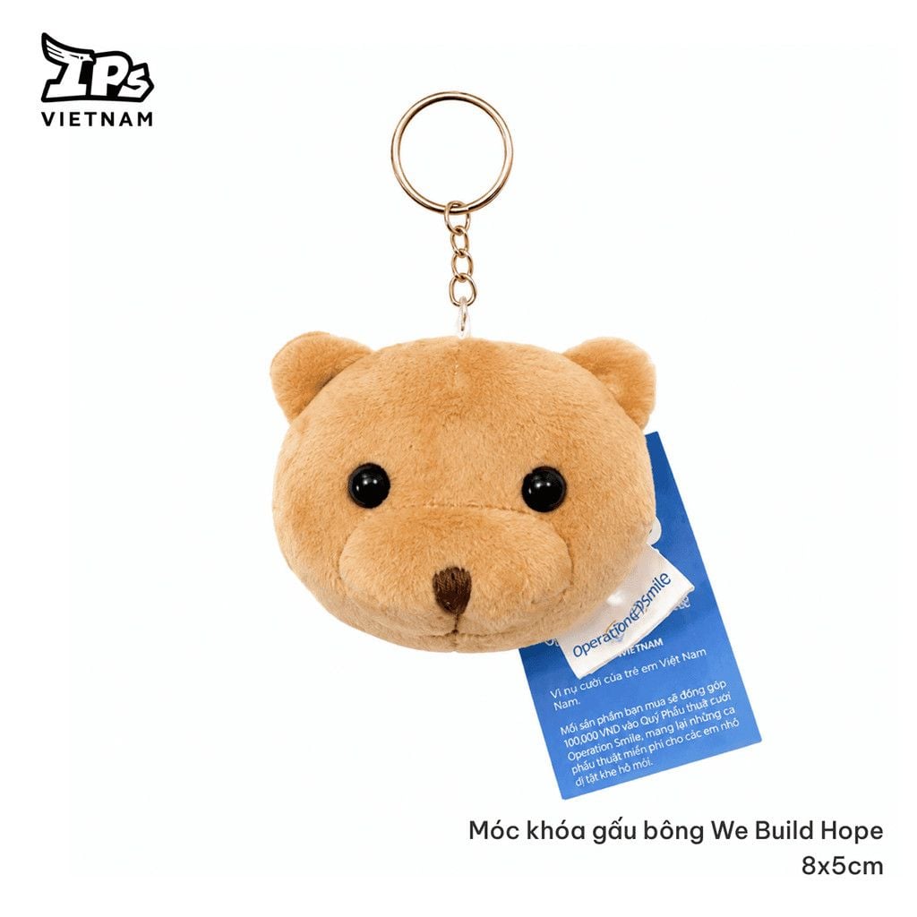  Móc Khoá Gấu bông WE BUILD HOPE size 8x5 cm 