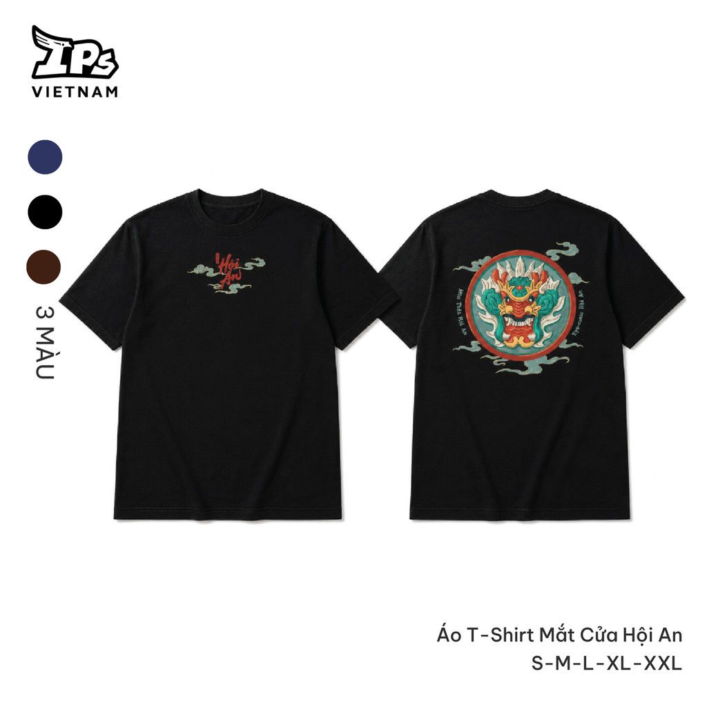  Áo T-Shirt Mắt cửa Hội An màu Nâu in hoạ tiết IP Hội An Mer 