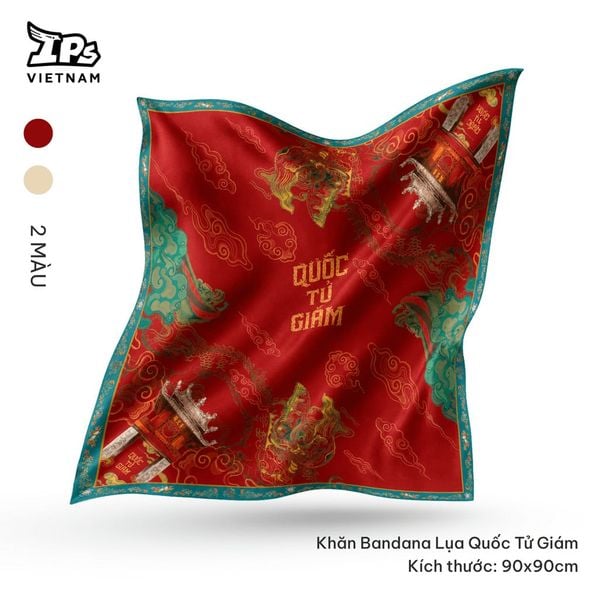  Khăn lụa Bandana mùa kem Quốc Tử Giám hoạ tiết IP Văn Miếu 