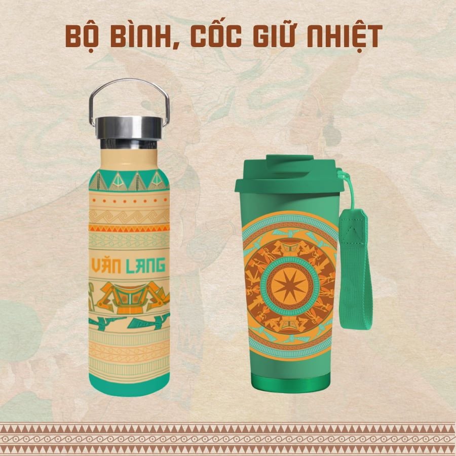  Cốc Nước/Bình nước giữ nhiệt inox 304 họa tiết IP Hùng Vương 500ml (AHV-015, AHV-016) 