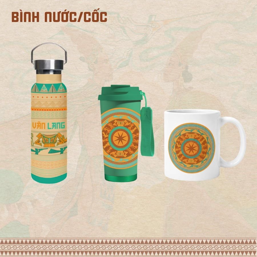  Cốc Nước/Bình nước giữ nhiệt inox 304 họa tiết IP Hùng Vương 500ml (AHV-015, AHV-016) 