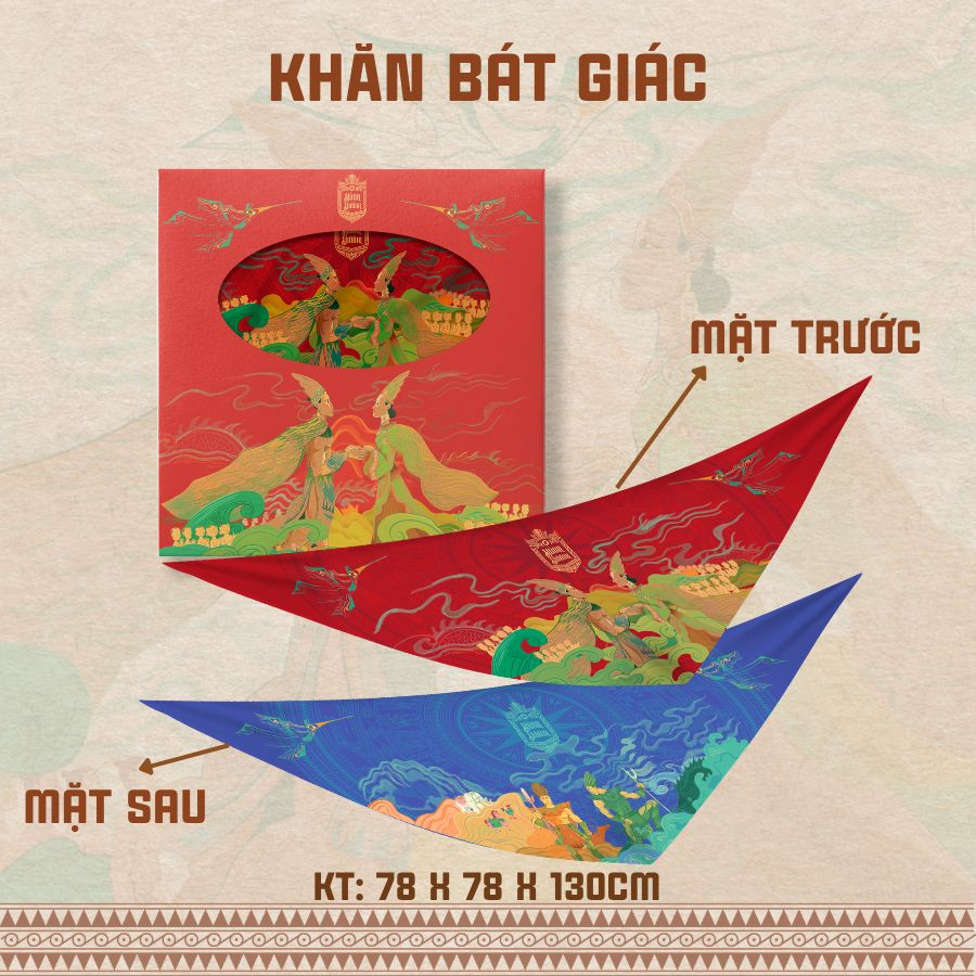  Khăn lụa Bandana họa tiết IP Hùng Vương AHV - 004 
