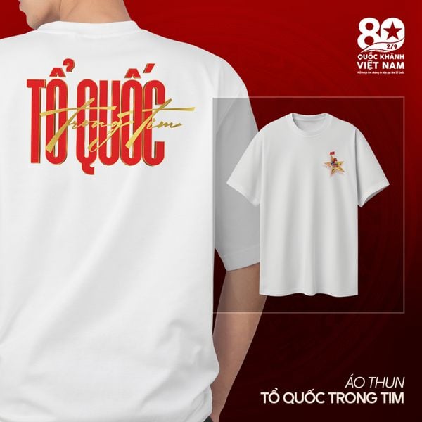  Áo thun Cotton Concert Quốc Gia 2025 in logo Tổ Quốc trong tim 