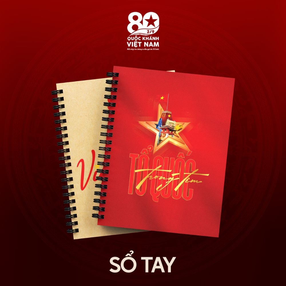  Sổ tay lò xo màu Nâu 13.5x18cm chủ đề Tổ Quốc – Việt Nam 