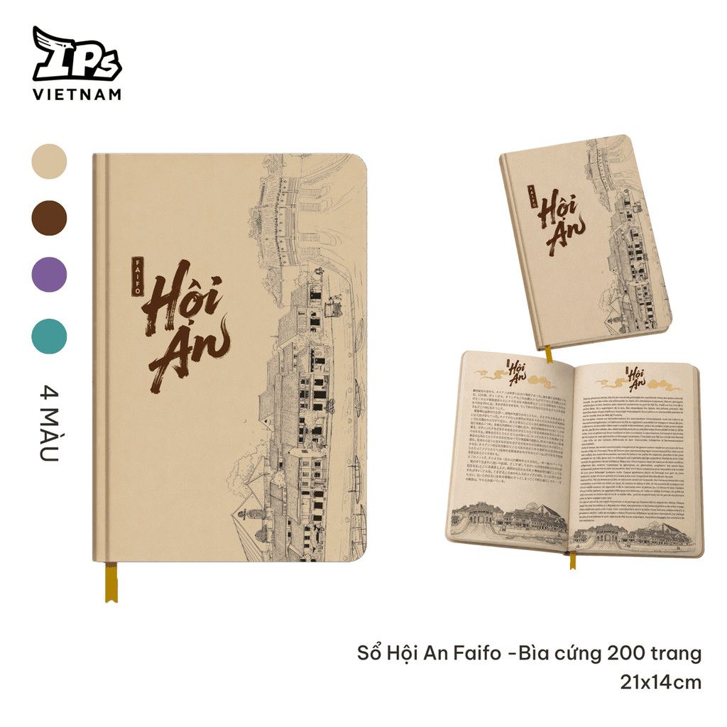  Sổ mắt cửa Hội An Faifo màu Xanh - Bìa cứng 200 trang 21x14cm 