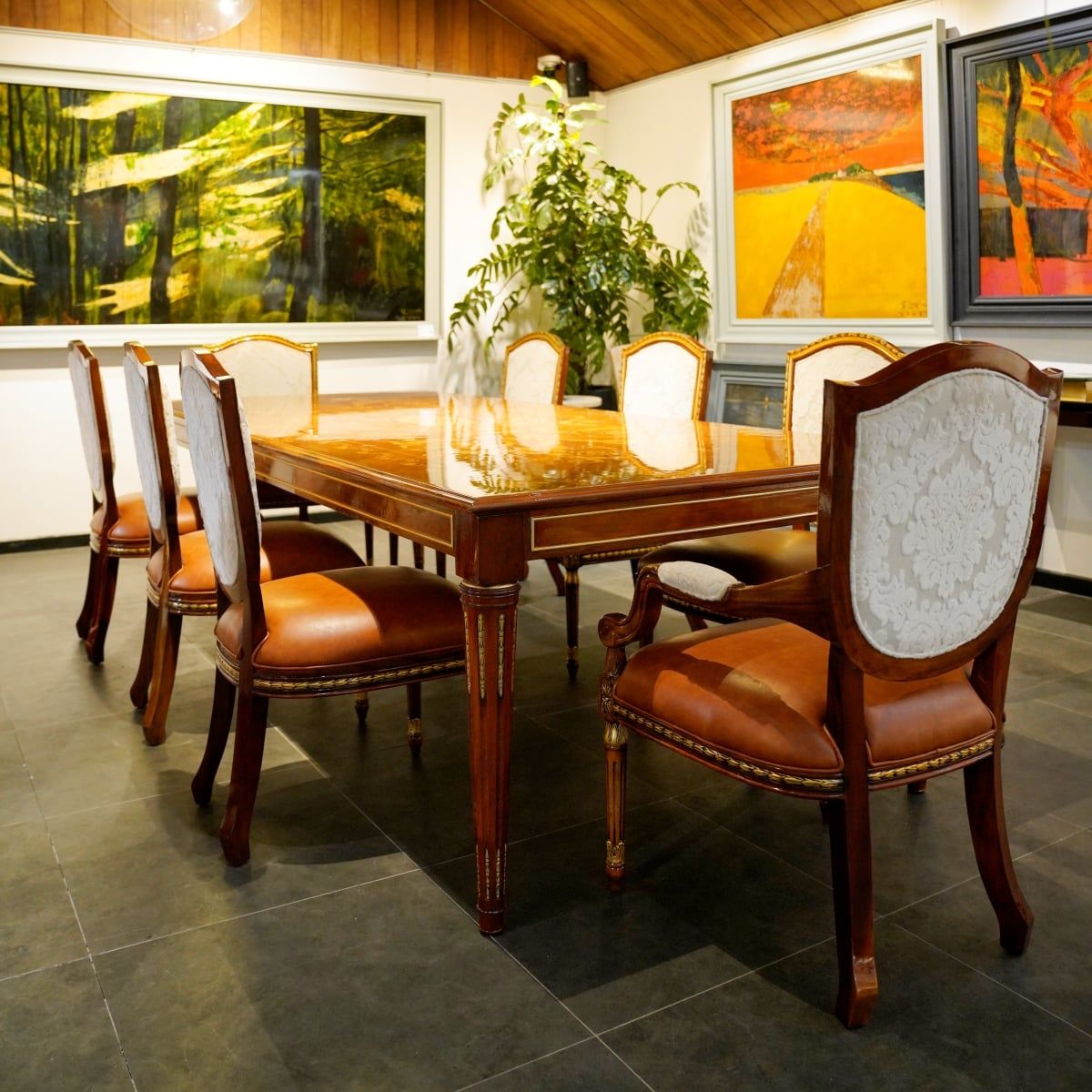  Bàn Ăn Gỗ Châu Âu Marquetry 