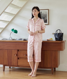  [LUXURY] Pijama Quần Lửng Hoa Ly 