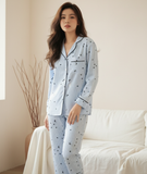 [LUXURY] PJ Lụa Tay Dài Sọc Xanh 