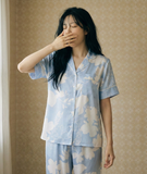  [LUXURY] Pijama Lụa Hoa Lam 