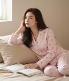  [LUXURY] PJ Lụa Tay Dài Sọc Nơ 