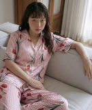  [LUXURY] Pijama Lụa In Caro Hoa 