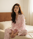  [LUXURY] PJ Lụa Tay Dài Sọc Nơ 