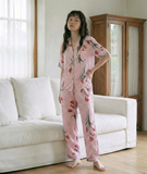  [LUXURY] Pijama Lụa In Caro Hoa 