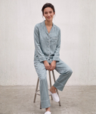  Pijama Tay Dài Gấm Màu Xanh Ngọc 