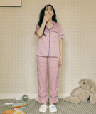  [LUXURY] Pijama Lụa Bi Nơ Hồng 