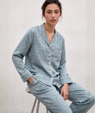  Pijama Tay Dài Gấm Màu Xanh Ngọc 