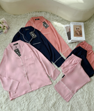  Combo Pijama Tay Dài Xanh Đen, Hồng, Cam Đào 