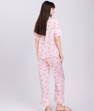  [LUXURY] Pijama Lụa Sọc Nơ Hồng 
