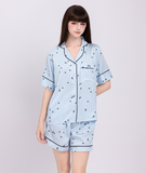  [LUXURY] Pijama Lụa Quần Ngắn Sọc Sao 