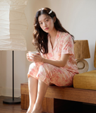 [LUXURY] Pijama Quần Lửng Hoa Hồng 