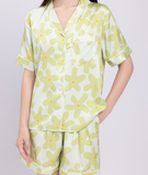  [LUXURY] Pijama Lụa Quần Ngắn Cánh Hoa 