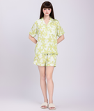 [LUXURY] Pijama Lụa Quần Ngắn Cánh Hoa 