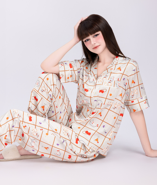 [LUXURY] Pijama Lụa In Hình Cún