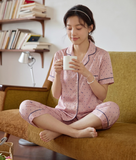  [LUXURY] Pijama Quần Lửng Bi Hồng 