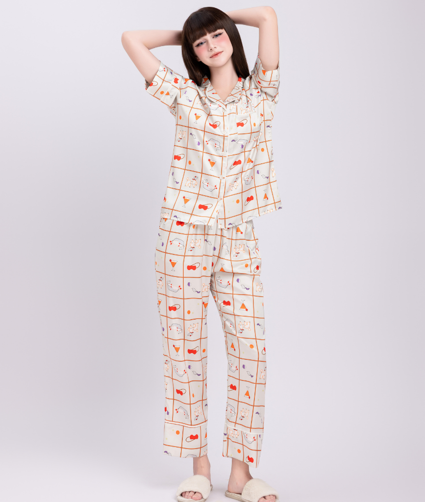  [LUXURY] Pijama Lụa In Hình Cún 