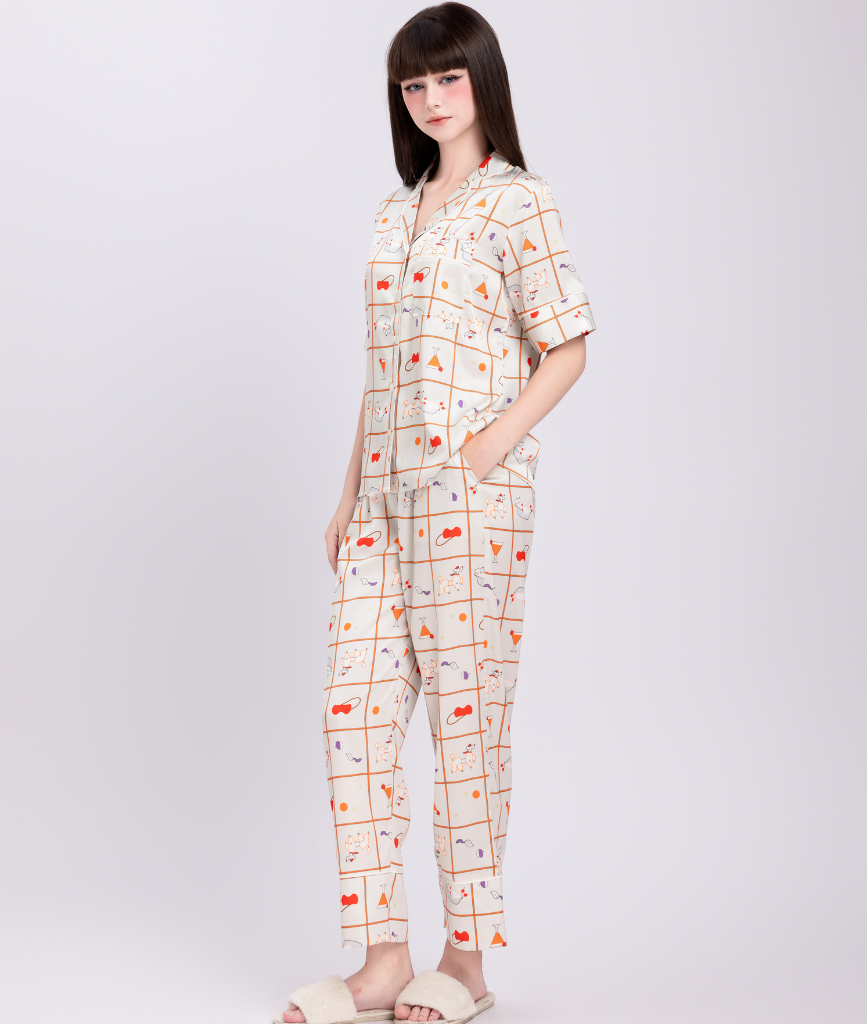  [LUXURY] Pijama Lụa In Hình Cún 