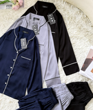  Combo Pijama Tay Dài Xanh Đen, Xám, Đen 