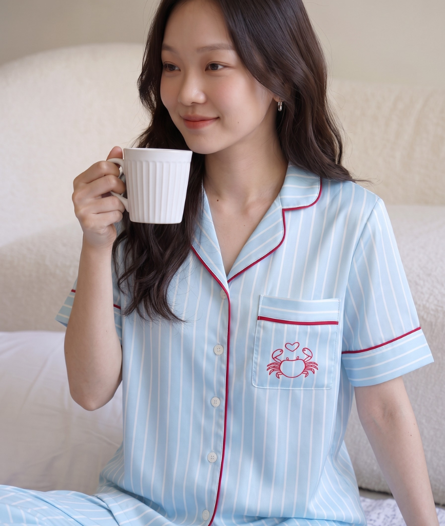 [LUXURY] Pijama Lụa In Hình Cua – Callia.vn