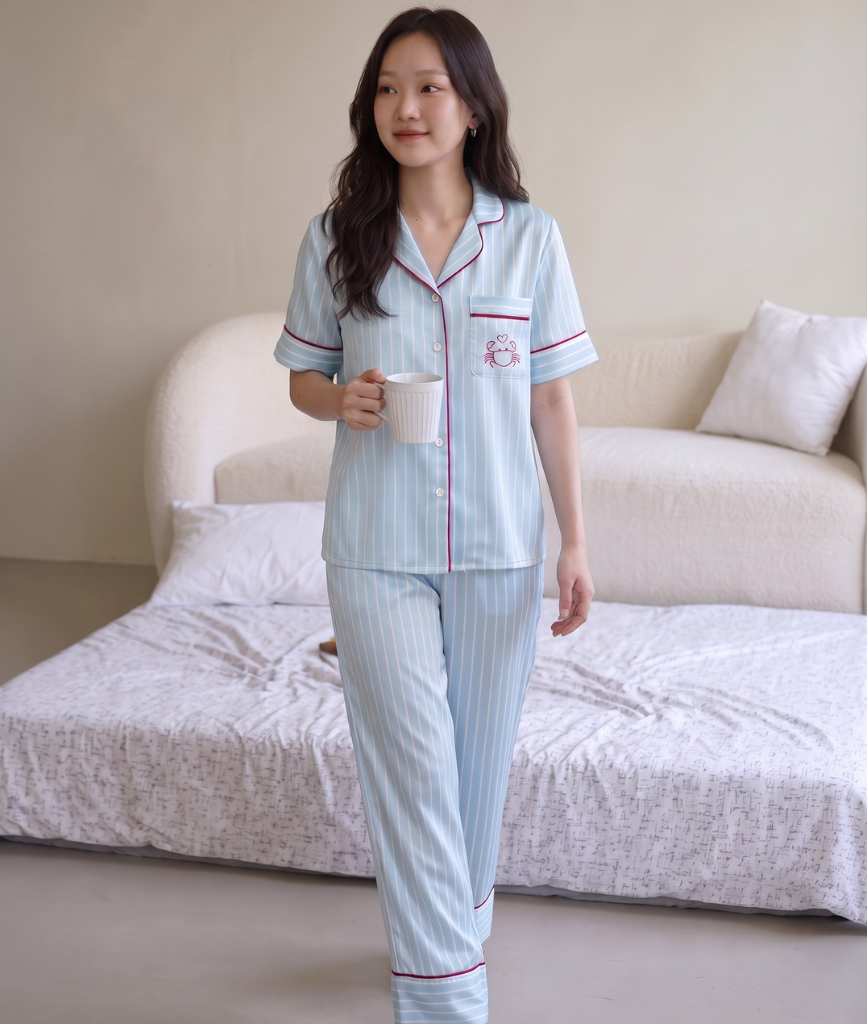 [LUXURY] Pijama Lụa In Hình Cua – Callia.vn